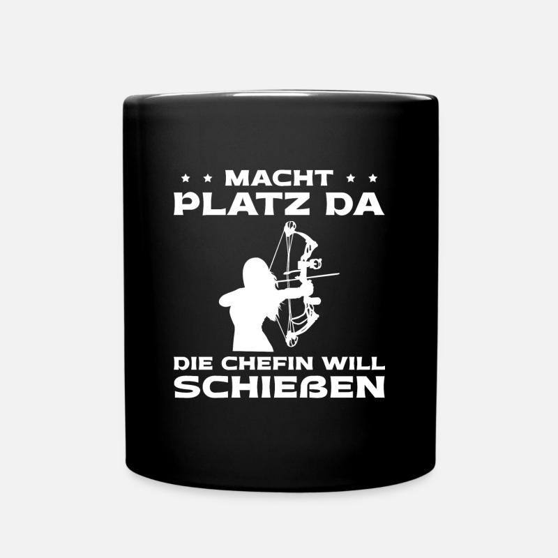 Bogenschützin Bogensport Bogenschießen - Tasse einfarbig - Schwarz