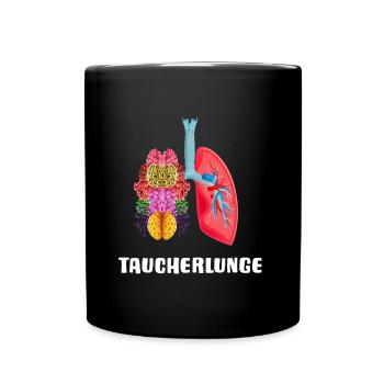 TAUCHEN Apnoetauchen mit TAUCHERlunge oxygen dive - Tasse einfarbig - Schwarz - Vorne