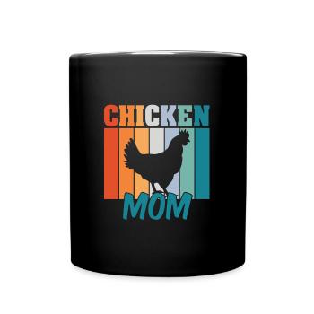 Hühnermama - Tasse einfarbig - Schwarz - Vorne