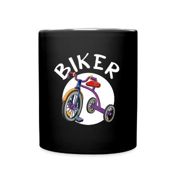 Bicycle Bike Bike Chain Three-wheel biker - Full Colour Mug - black - Front