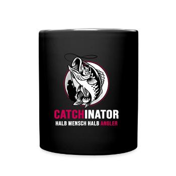 Angeln Angler "catch and release" - Tasse einfarbig - Schwarz - Vorne