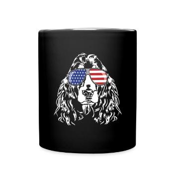 COCKER SPANIEL America Flag Glasses Dogs Wilsigns - Full Colour Mug - black - Front