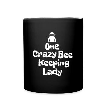 One crazy bee keeping lady - Full Colour Mug - black - Front
