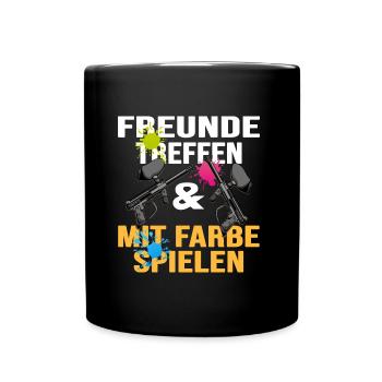 Paintball-fun Gotcha Paintballspieler Markierer - Tasse einfarbig - Schwarz - Vorne