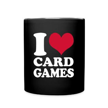 Kartenspiel Kartenspieler I Love Card Games - Tasse einfarbig - Schwarz - Vorne