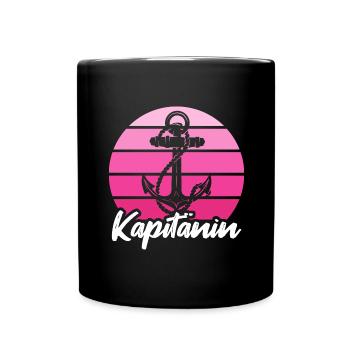 Segeln Seglerin Kapitänin - Tasse einfarbig - Schwarz - Vorne