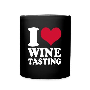 Weintrinker Wein I Love Wine Tasting - Tasse einfarbig - Schwarz - Vorne