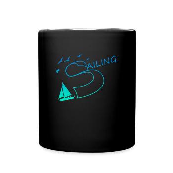 Sailing Segeln - Tasse einfarbig - Schwarz - Vorne