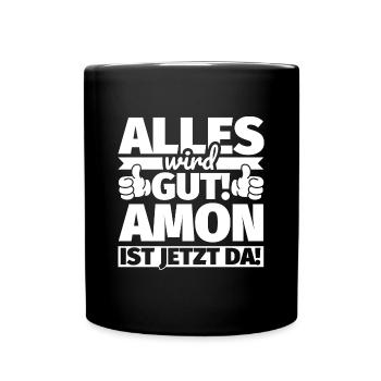 Amon Vorname Geschenk lustiger Spruch - Tasse einfarbig - Schwarz - Vorne