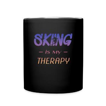 skifahren skiing - Tasse einfarbig - Schwarz - Vorne