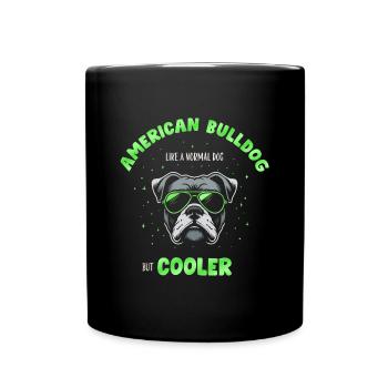 Bouledogue américain chien normal mais plus frais - vert - Mug uni - noir - Devant