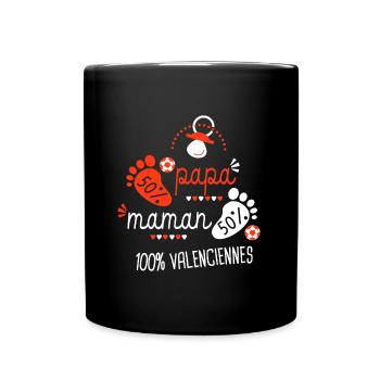 Valenciennes foot bébé supporter club football va - Mug uni - noir - Devant
