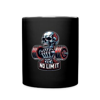 Crâne de musculation No Limit Workout avec haltère - Mug uni - noir - Devant
