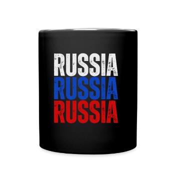 Drapeau de la Russie, fierté russe - Mug uni - noir - Devant