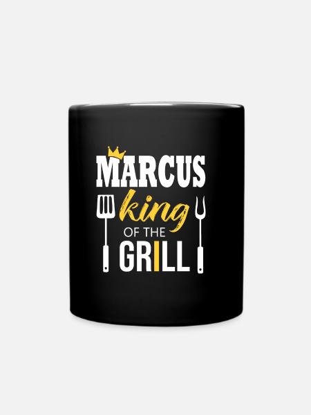Marcus, König des Grills - Tasse einfarbig - Schwarz