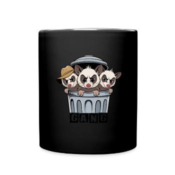 3 cool possums trash gang in the trash can - Full Colour Mug - black - Front