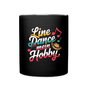 Line Dance mein Hobby - Tasse einfarbig - Schwarz - Vorne