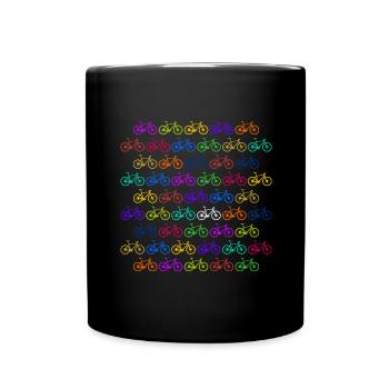 viele Fahrräder - Tasse einfarbig - Schwarz - Vorne