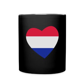 Herz Niederlande - Tasse einfarbig - Schwarz - Vorne