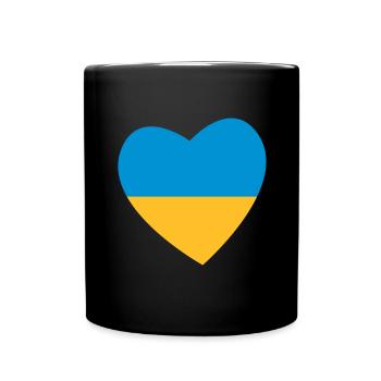 Herz Ukraine - Tasse einfarbig - Schwarz - Vorne