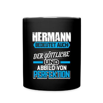 HERMANN - Gott Geschenk - Tasse einfarbig - Schwarz - Vorne