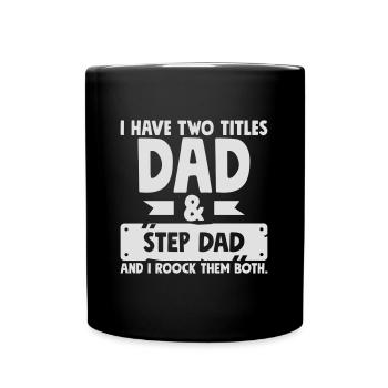 Titles Step Dad Rocks - father - fathers day gift - Full Colour Mug - black - Front