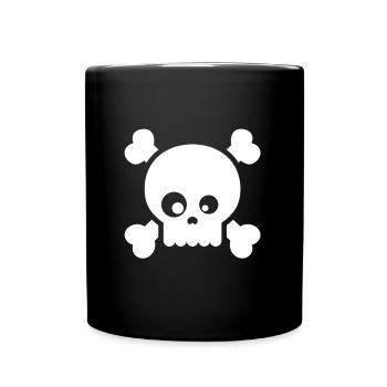 Totenkopf - Tasse einfarbig - Schwarz - Vorne