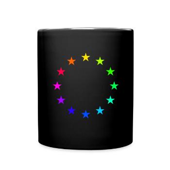 étoiles colorées du drapeau de l'europe - Mug uni - noir - Devant