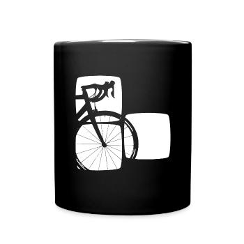 Vélo de route en trois carrés graphiques - Mug uni - noir - Devant
