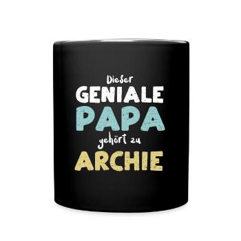 Dieser Geniale Papa Gehört Zu Ar... - Tasse einfarbig - Schwarz - Vorne