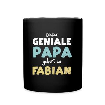 Dieser Geniale Papa Gehört Zu Fa... - Tasse einfarbig - Schwarz - Vorne