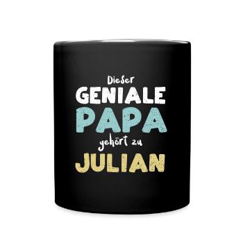 Dieser Geniale Papa Gehört Zu Ju... - Tasse einfarbig - Schwarz - Vorne