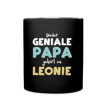 Dieser Geniale Papa Gehört Zu Le... - Tasse einfarbig - Schwarz - Vorne