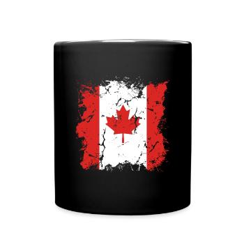 Drapeau du Canada Feuille d’érable Drapeau canadien Canada - Mug uni - noir - Devant