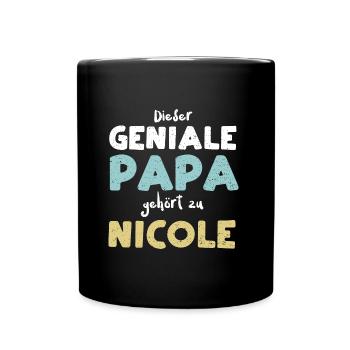 Dieser Geniale Papa Gehört Zu Ni... - Tasse einfarbig - Schwarz - Vorne