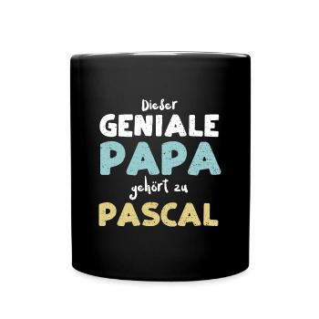 Dieser Geniale Papa Gehört Zu Pa... - Tasse einfarbig - Schwarz - Vorne