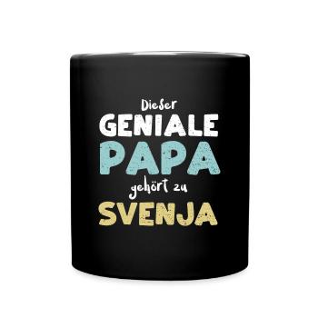 Dieser Geniale Papa Gehört Zu Sv... - Tasse einfarbig - Schwarz - Vorne