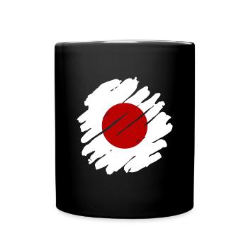 Drapeau du Japon utilisé Look Nihon Drapeau japonais - Mug uni - noir - Devant