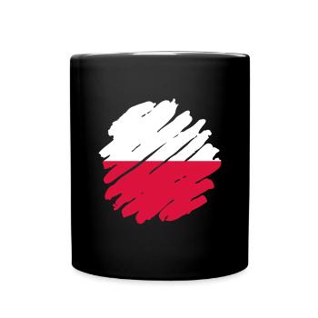 Poland Flag Used Look Polska Polish Flag - Full Colour Mug - black - Front
