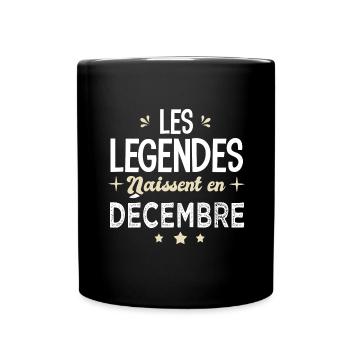 légendes naissent en decembre anniversaire - Mug uni - noir - Devant