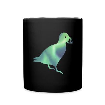 Island Papageitaucher Puffin Iceland Polarlicht - Tasse einfarbig - Schwarz - Vorne