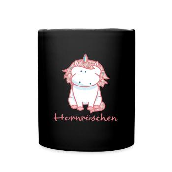 Rosen Einhorn - Tasse einfarbig - Schwarz - Vorne