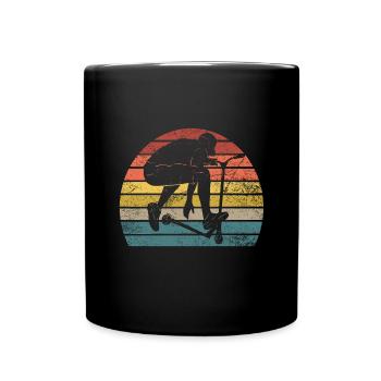 stunt scooter retro - Tasse einfarbig - Schwarz - Vorne