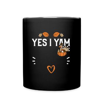 Yes I Yam - Thanksgiving - Tasse einfarbig - Schwarz - Vorne