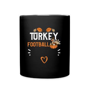Turkey Football - Thanksgiving - Full Colour Mug - black - Front