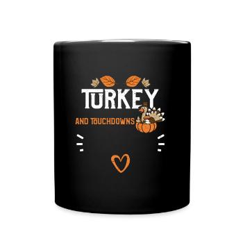 Turkey and Touchdowns - Tasse einfarbig - Schwarz - Vorne