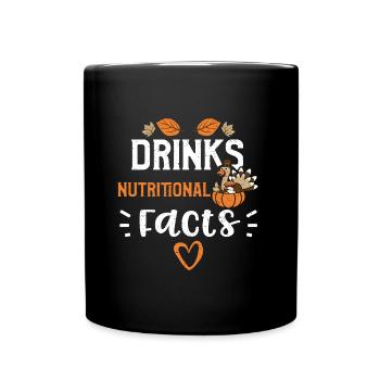 Valeurs nutritionnelles des boissons - Mug uni - noir - Devant