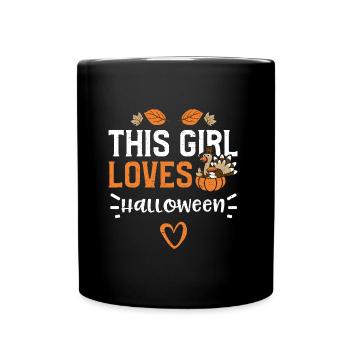 This Girl Loves Halloween - Full Colour Mug - black - Front