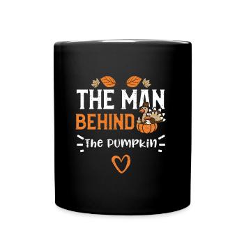 The Man Behind The Pumpkin - Tasse einfarbig - Schwarz - Vorne