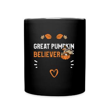 Grand croyant à la citrouille - Mug uni - noir - Devant